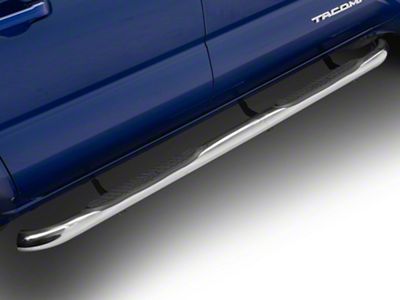 RedRock 3-Inch Side Step Bars; 304 Stainless Steel (24-25 Tacoma Double Cab)