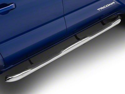 RedRock 3-Inch Side Step Bars; Stainless Steel (24-25 Tacoma Double Cab)