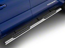 RedRock 4-Inch Oval Straight End Side Step Bars; 304 Stainless Steel (24-25 Tacoma Double Cab)