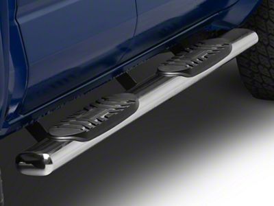 RedRock 5-Inch Oval Straight End Side Step Bars; 304 Stainless (24-25 Tacoma Double Cab)