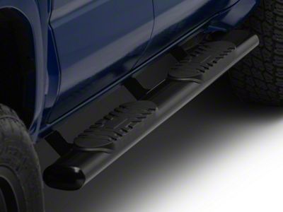 RedRock 5-Inch Oval Straight End Side Step Bars; Black (24-25 Tacoma Double Cab)