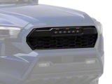 RedRock Baja Mesh Upper Replacement Grille with LED Off-Road Lighting and Amber Marker Lights; Matte Black (24-26 Tacoma)
