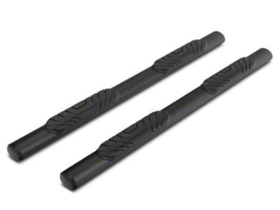 RedRock 4-Inch Oval Straight End Side Step Bars; Textured Black (22-25 Tundra Double Cab)