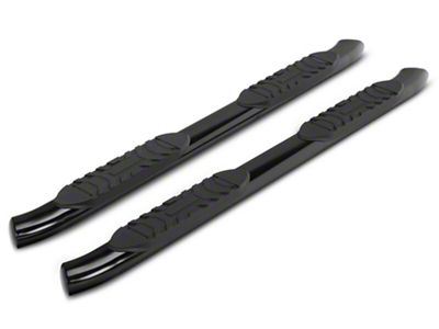 RedRock 5-Inch Oval Bent End Side Step Bars; Black (22-25 Tundra Double Cab)