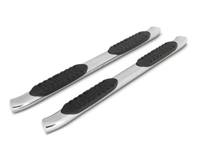 RedRock 5-Inch Oval Bent End Side Step Bars; Stainless Steel (22-25 Tundra Double Cab)