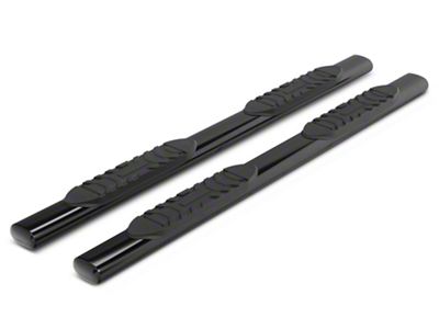 RedRock 5-Inch Oval Straight End Side Step Bars; Black (22-25 Tundra Double Cab)