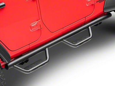 RedRock Solid Steel Drop Side Step Bars (18-25 Jeep Wrangler JL 4-Door)
