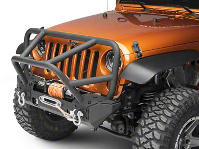 RedRock Juggernaut Stubby Front Bumper with LED Lights (07-18 Jeep Wrangler JK)
