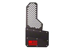 10-Inch Merica Mud Flaps with Rekmesh; Front or Rear; Red (Universal; Some Adaptation May Be Required)