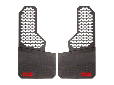 Rek Gen 6-Inch Rek Mesh Offset Mud Flaps; Front or Rear; Red (Universal; Some Adaptation May Be Required)