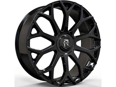 Revenge Luxury Wheels RL-105 Big Floater Gloss Black 6-Lug Wheel; 24x9; 25mm Offset (24-25 Tacoma)
