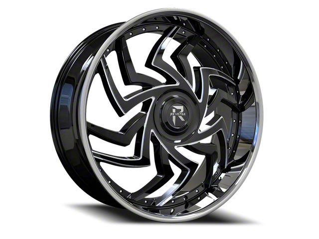 Bronco RL-107 Big Floater Black Machined Chrome SSL 6-Lug Wheel; 26x9.5 ...