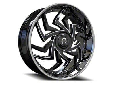Revenge Luxury Wheels RL-107 Big Floater Black Machined Chrome SSL 6-Lug Wheel; 26x9.5; 25mm Offset (21-25 Bronco, Excluding Raptor)