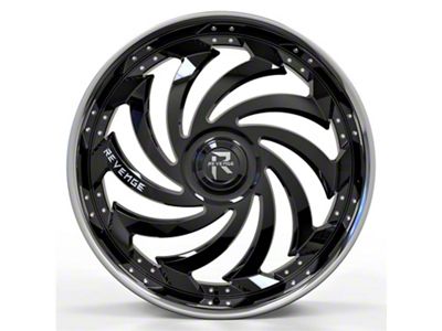 RL-108 Big Floater Black Machined Chrome SSL 6-Lug Wheel; 28x9.5; 25mm Offset (25-26 4Runner)