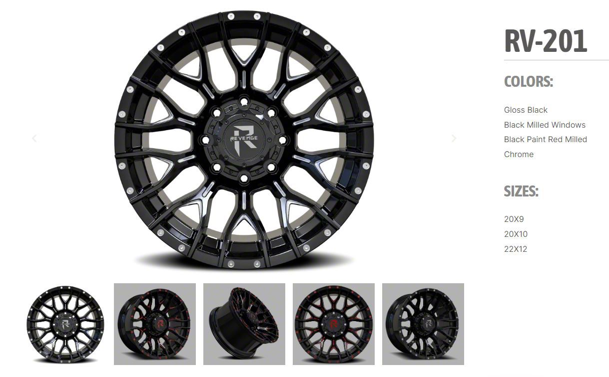 Revenge Off-Road Wheels Titan RV-201 Gloss Black with Dots 6 Revenge Off-Road Wheels Titan RV-201 Gloss Black with Dots 6