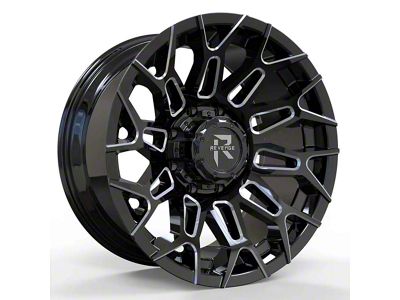 Revenge Off-Road Wheels RV-203 Black and Milled Wheel; 20x10; -19mm Offset (20-25 Jeep Gladiator JT)