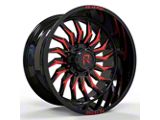 RV-204 Black and Red Milled Wheel; 22x12; -44mm Offset (20-26 Jeep Gladiator JT)