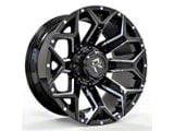 Revenge Off-Road Wheels RV-202 Black and Milled Wheel; 20x9; 0mm Offset (07-18 Jeep Wrangler JK)