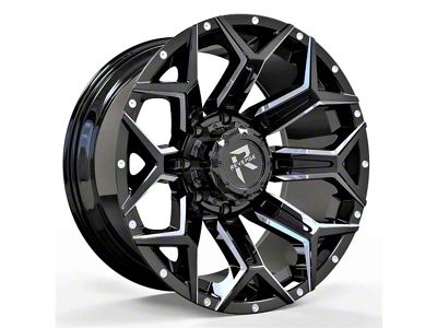 Revenge Off-Road Wheels RV-202 Black and Milled Wheel; 20x9; 0mm Offset (07-18 Jeep Wrangler JK)