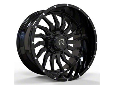 Revenge Off-Road Wheels RV-204 Gloss Black Wheel; 22x12; -44mm Offset (07-18 Jeep Wrangler JK)
