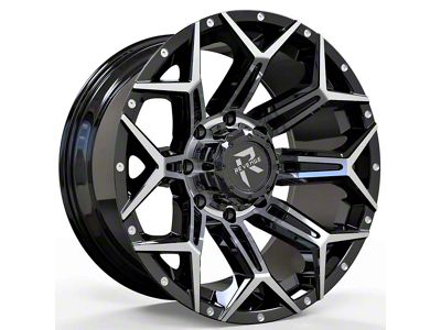 Revenge Off-Road Wheels RV-202 Black Machine Wheel; 20x10; -19mm Offset (18-25 Jeep Wrangler JL)