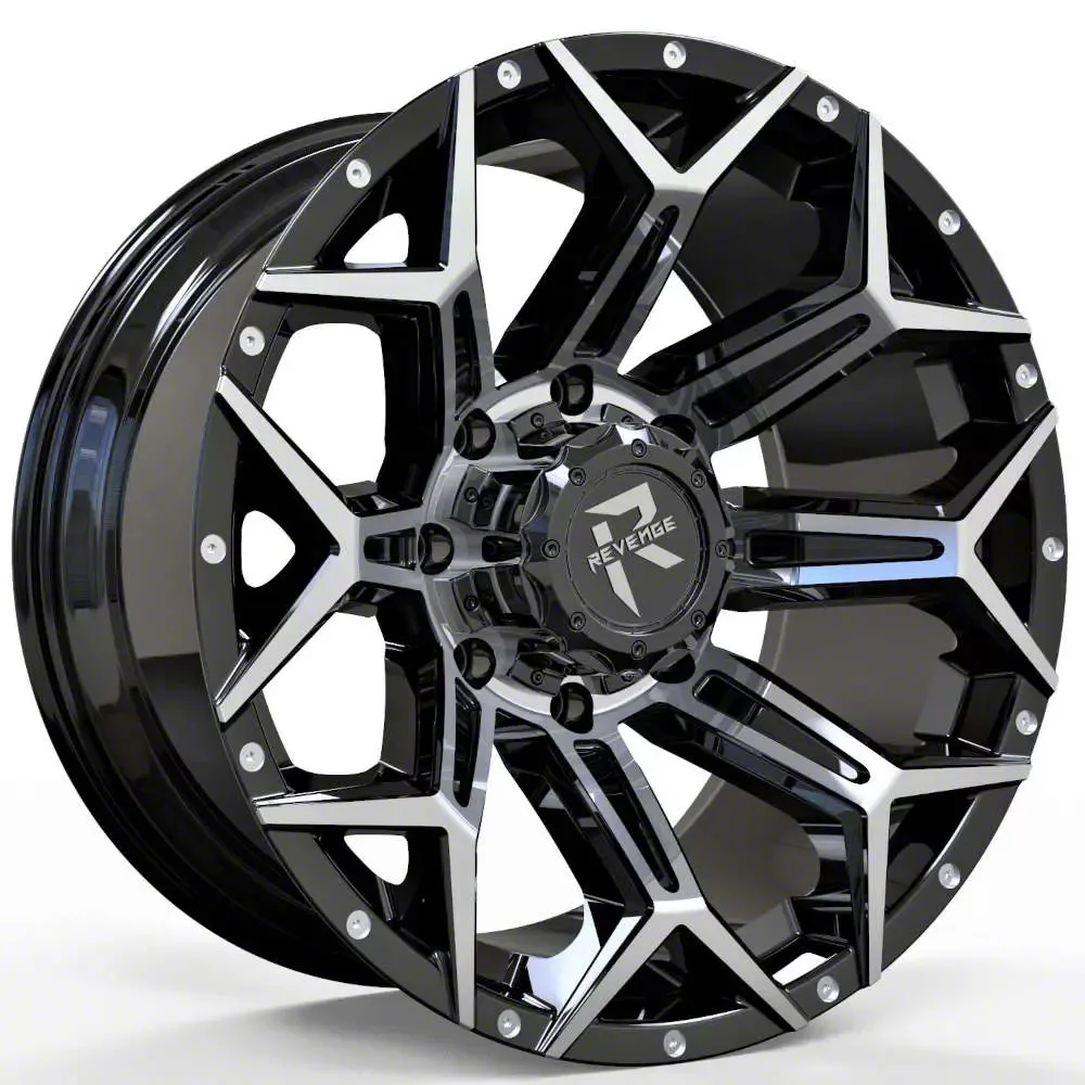 XF Offroad Jeep Wrangler XF-237 Gloss Black and Red Milled XF Offroad Jeep Wrangler XF-237 Gloss Black and Red Milled