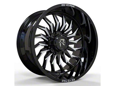 Revenge Off-Road Wheels RV-204 Black and Milled Wheel; 20x9; 0mm Offset (18-25 Jeep Wrangler JL)