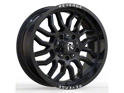 Revenge Off-Road Wheels RV-205 Gloss Black Wheel; 20x12; -44mm Offset (18-25 Jeep Wrangler JL)