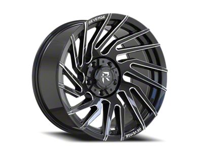 Revenge Off-Road Wheels RV-207 Black and Milled 6-Lug Wheel; 24x10; -19mm Offset (16-24 Titan XD)