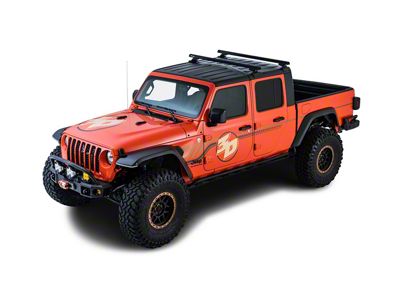 Rhino-Rack Heavy Duty 2-Bar Backbone Roof Rack with RCL Legs; Black (20-25 Jeep Gladiator JT w/ Hard Top)