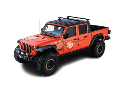 Rhino-Rack Heavy Duty 2-Bar Backbone Roof Rack with RLT600 Legs; Black (20-25 Jeep Gladiator JT w/ Hard Top)