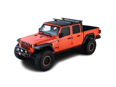Rhino-Rack Reconn-Deck RCL BackBone 2-Bar Roof Rack; Black (20-25 Jeep Gladiator JT w/ Trail Rail System)