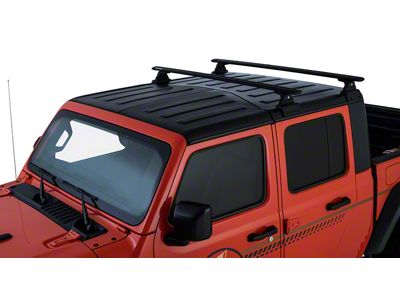 Rhino-Rack Vortex 2-Bar Backbone Roof Rack with RTL600 Legs; Black (20-25 Jeep Gladiator JT w/ Hard Top)