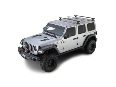 Rhino-Rack Vortex RLT600 2-Bar Backbone Roof Rack; Black (18-25 Jeep Wrangler JL 4-Door w/ Hard Top)
