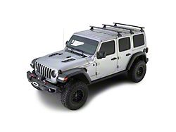 Rhino-Rack Vortex RLT600 3-Bar Backbone Roof Rack; Black (18-25 Jeep Wrangler JL 4-Door w/ Hard Top)