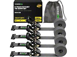 Rhino USA 2-Inch x 16-Foot E-Track Ratchet Strap Kit; 4-Pack; Gray