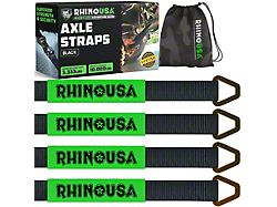 Rhino USA 2-Inch x 38-Inch Axle Tie Down Strap Kit; 4-Pack; Black