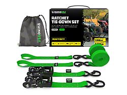 Rhino USA Heavy Duty Vehicle Ratchet Tie-Down Kit; Black