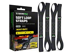 Rhino USA Soft Loop Tie-Down Set; 4-Pack; Black