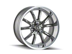 Ridler 650 Gloss Grey with Polished Lip Wheel; 18x9.5; 0mm Offset (20-25 Jeep Gladiator JT)