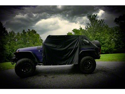 Four Door Rain Curtains; Black (07-25 Jeep Wrangler JK & JL 4-Door)