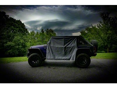Four Door Rain Curtains; Gray (07-25 Jeep Wrangler JK & JL 4-Door)