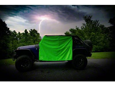 Four Door Rain Curtains; Lime Green (07-25 Jeep Wrangler JK & JL 4-Door)