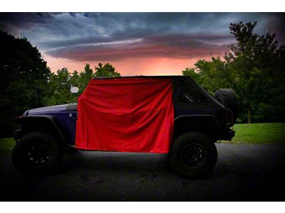 Four Door Rain Curtains; Red (07-25 Jeep Wrangler JK & JL 4-Door)
