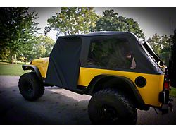 Two Door Rain Curtains; Black (87-06 Jeep Wrangler YJ & TJ; 07-25 Jeep Wrangler JL 2-Door)
