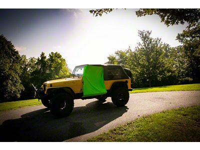Two Door Rain Curtains; Lime Green (87-06 Jeep Wrangler YJ & TJ; 07-25 Jeep Wrangler JL 2-Door)