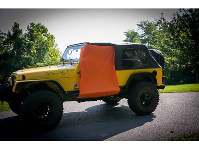 Two Door Rain Curtains; Orange (87-06 Jeep Wrangler YJ & TJ; 07-25 Jeep Wrangler JL 2-Door)