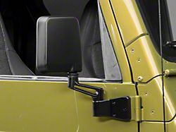 OPR Side Mirror; Passenger Side; Black (87-02 Jeep Wrangler YJ & TJ)