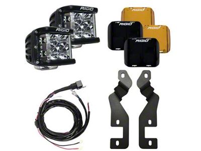 Rigid Industries D-SS Series Side Shooter LED Pod Lights with A-Pillar Light Mount Brackets (21-25 Bronco Sport)