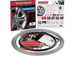 RimPro-Tec 13 to 22-Inch Wheel Bands Kit with Black Insert; Silver (Universal; Some Adaptation May Be Required)